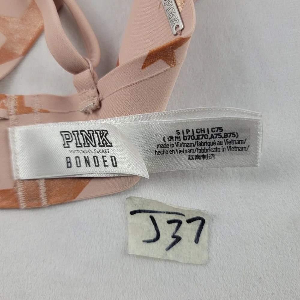 Pink Victoria's‎ Secret Bonded blush pleather star bralette Size small